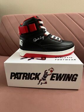 Patrick Ewing Black & Red High-Top Sneaker